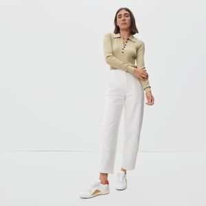 Everlane The ReLeather Court Sneaker - White/Red Size 9